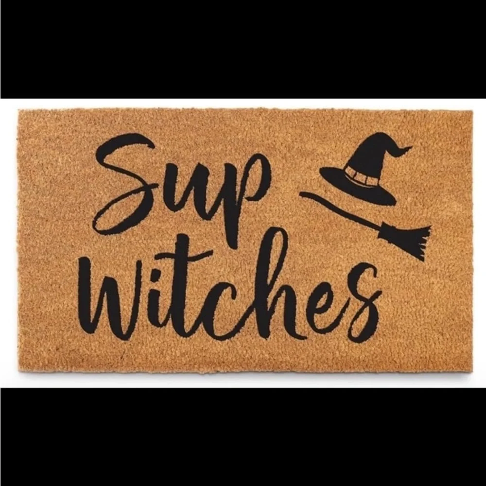 Sup Witches Doormat - Tan and Black
